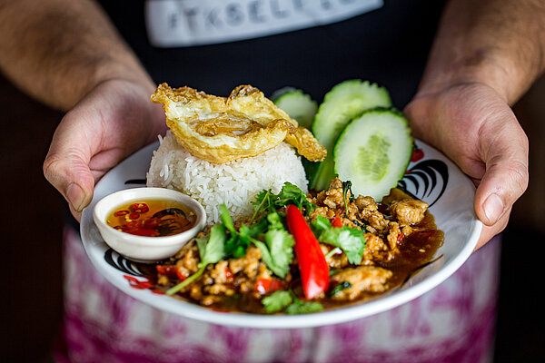 Thaikhun Street Food chilli thai basil pad gra prao
